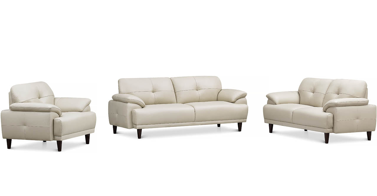 Echo Leather Sofa Collection, Vanilla White